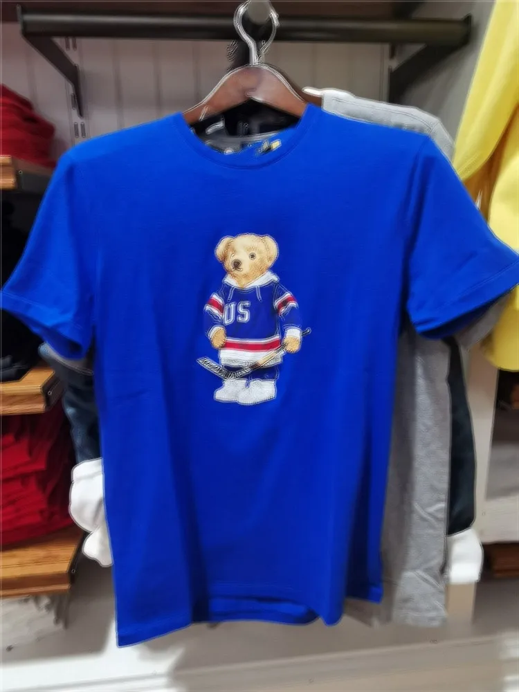 Polo's Bear shirt heren Heren t-shirt USA Korte mouw Hockey EU UK maat Matini Bear Captain polo's