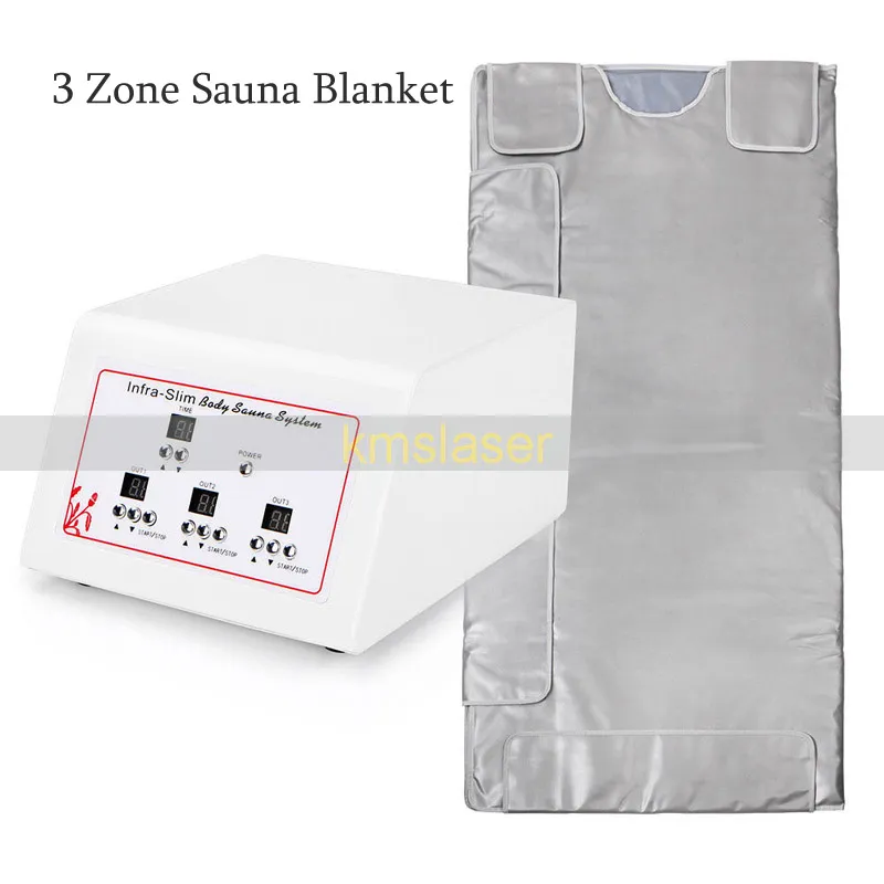 3 Zone Far Infrared Lymph Drainage Body Slimming Sauna Blanket Weight Loss Detox Heating Spa Machine