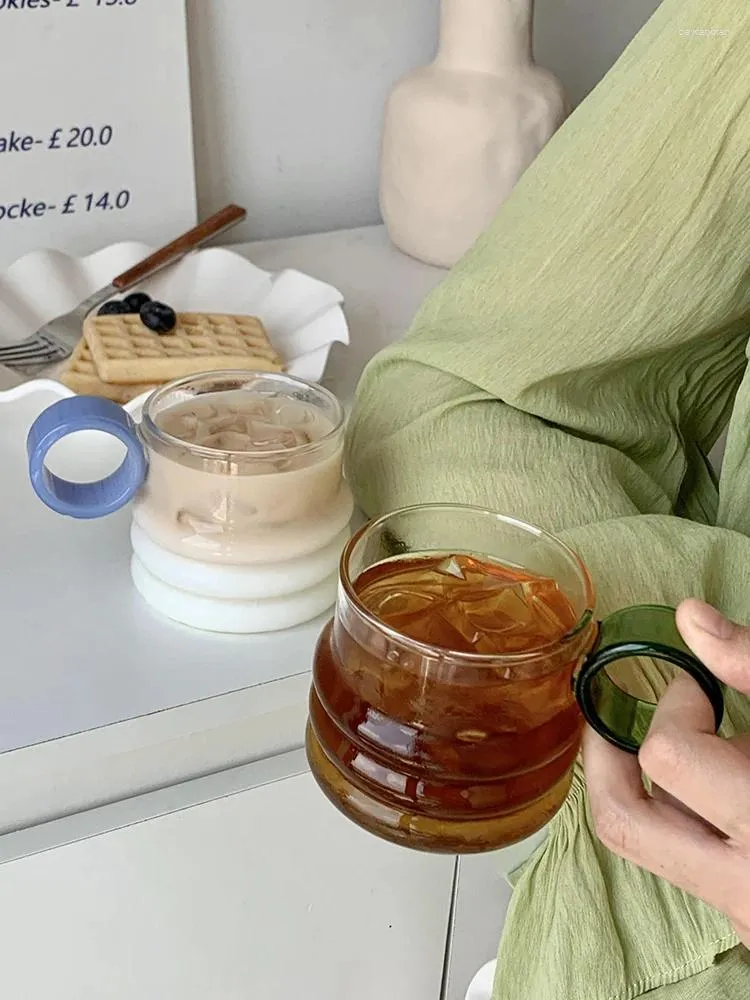 Wijnglazen Koreaanse latte koffiekopje Hoge temperatuur glas met handvat Huishoudelijke Amerikaanse consumptiemelk