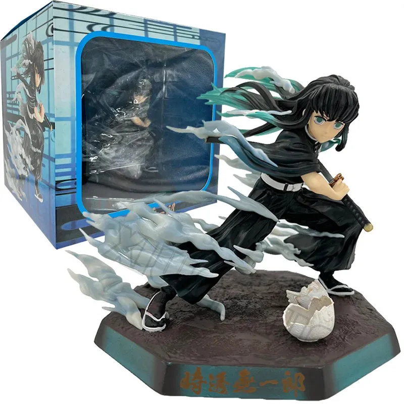 アクションおもちゃの数字18cm kimetsu no yaiba anime figure tokitou muichirou demon slayer figure mitsurishinobunezuko figurine model doll toys 231207