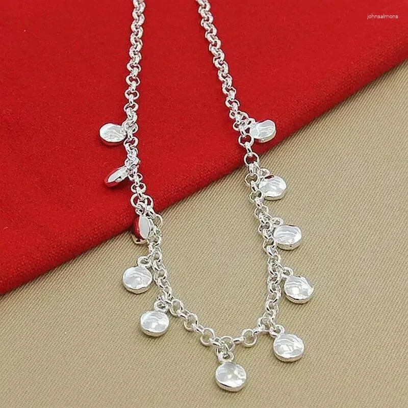 Pendants Chuangcheng Delicate Charms High Quality 925 Sterling Silver Small Disc Pendant Necklaces Chain