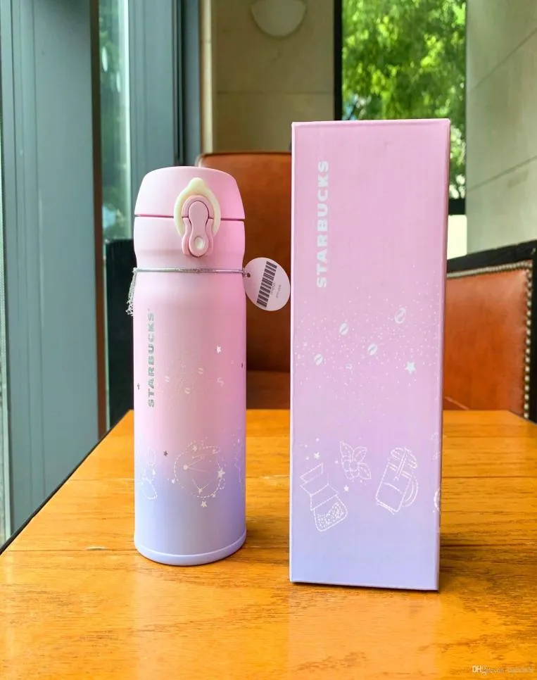 THERMOS Starry sky Rabbit Pink gradient Stainless Steel Vacuum cup out dooor sport white-green Tumbler 355ml for coffee5841595