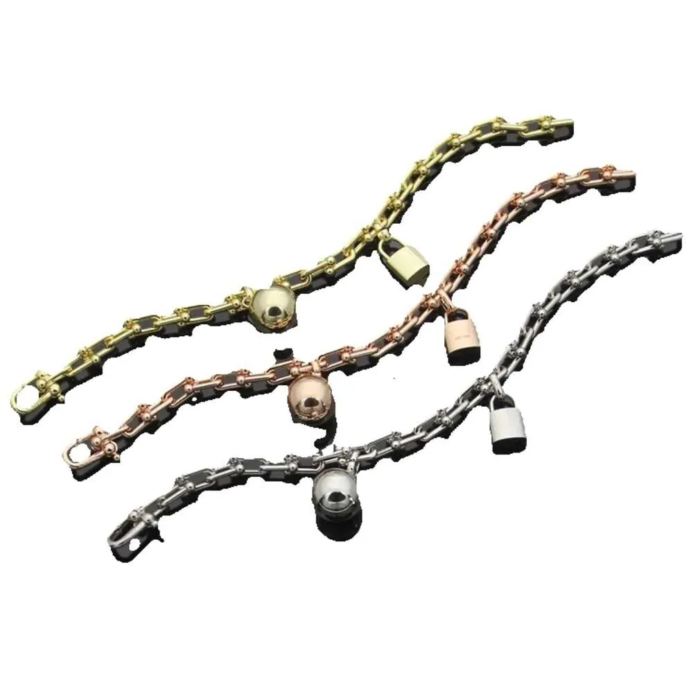 Damen-Armbänder mit Kugel-Handverschluss, Designer-Schmuckkette, einlagiges U-förmiges Armband, Gold/Silber/Rose, volle Marke als Hochzeitsgeschenk