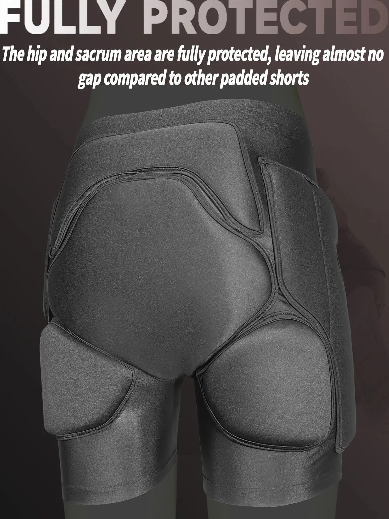Shorts De Sécurité Shorts De Protection Rembourrés Pour Femmes Et Hommes Short À Rembourrage Fessier Protecteur De Coccyx Hanche Épaisse 3D EVA Pour Ski Snowboard Skateboarding (Color : Schwarz, Size : S