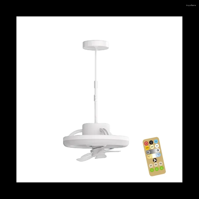 Lampes suspendues 48W ventilateur de plafond avec lampe d'éclairage E27 base télécommande pour chambre salon maison tige silencieuse