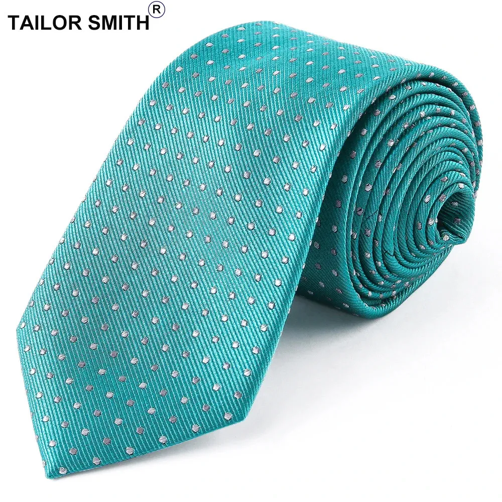 Stropdassen Tailor Smith Suit Zijden Stropdas Heren Geweven Jacquard Stropdas Ontwerper Groene Polka Dot Zakelijke Bruiloft Luxe Mode Accessoire Das 231206