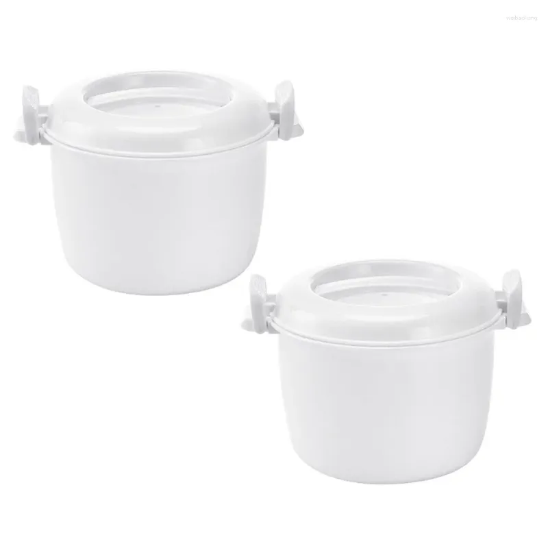 Louça 2 Pcs Microondas Fogão Vegetal Vapor Recipientes De Arroz Fornos Simples Portátil Para Prático