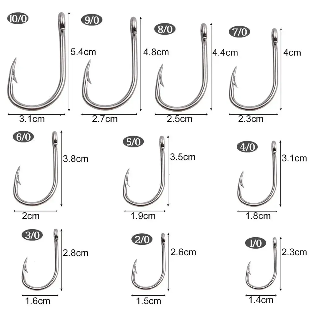 Stainless Steel Circle Hooks For Saltwater Fish Barbed Live Bait, Size 1/0  10/0, Sharp And Strong Ideal For Swimming Squid And Seafood. From Bao06,  $15.53
