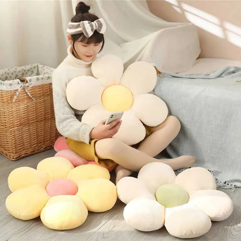 Cushion/Decorative Flower Plush Throw Soft Stuffed Cotton Cushion Living Bedroom Home Chair Decorative s Sofa Cushions Birthday Gifts