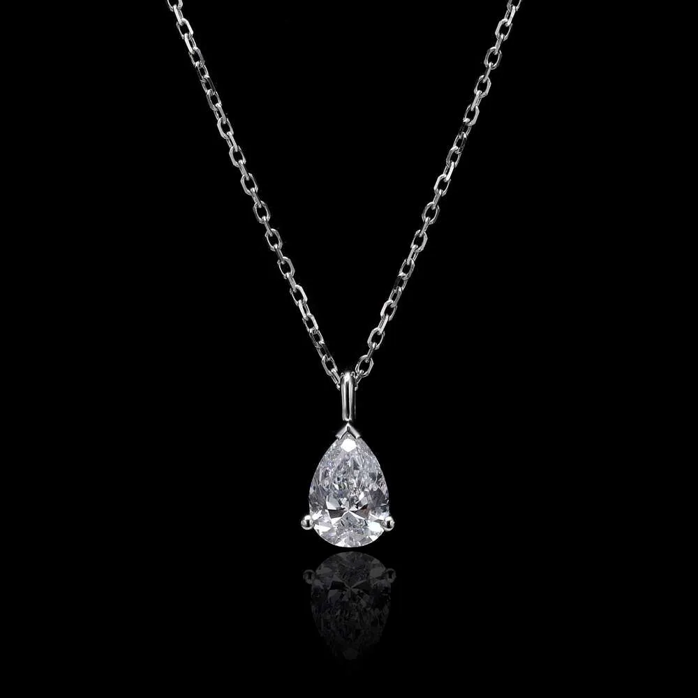 Hailer lâche laboratoire cultivé diamants forme de poire D couleur 0.52Ct Vvs avec certificat or femmes pendentif collier