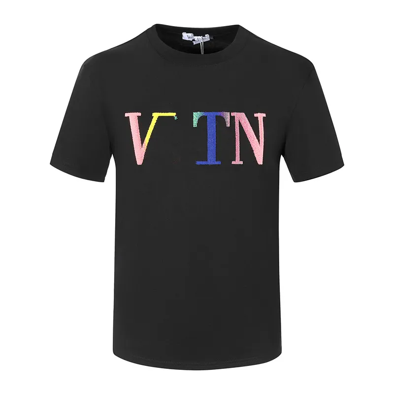 2J17 Designer Galleries Tee Italy Depts T-Shirts Casual Man Valentinos Womens Tees handbemalte Tintenspritzer Graffiti-Buchstaben lose kurzärmelige Rundhals-Kleidung DS