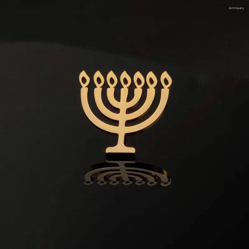 Broches judaicos menorah fecho fivela broche para camisa masculina lapela pinos emblema de aço inoxidável presente jóias deus shabbat favor do casamento