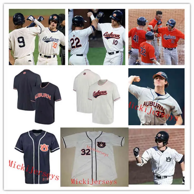 Baseball College Baseball trägt College trägt College NCAA Custom AU Baseball Jersey Josh Hall Nate LaRue Garrett Farquhar Brayton Brown Col