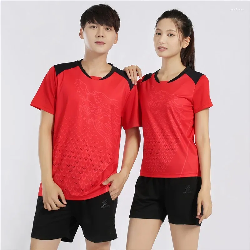 Outdoor Jackets Table Tennis Wear Men And Women Set Short Sleeve Training Tops Dragon Boat Service Quick-Dry Racing Suit Customizable