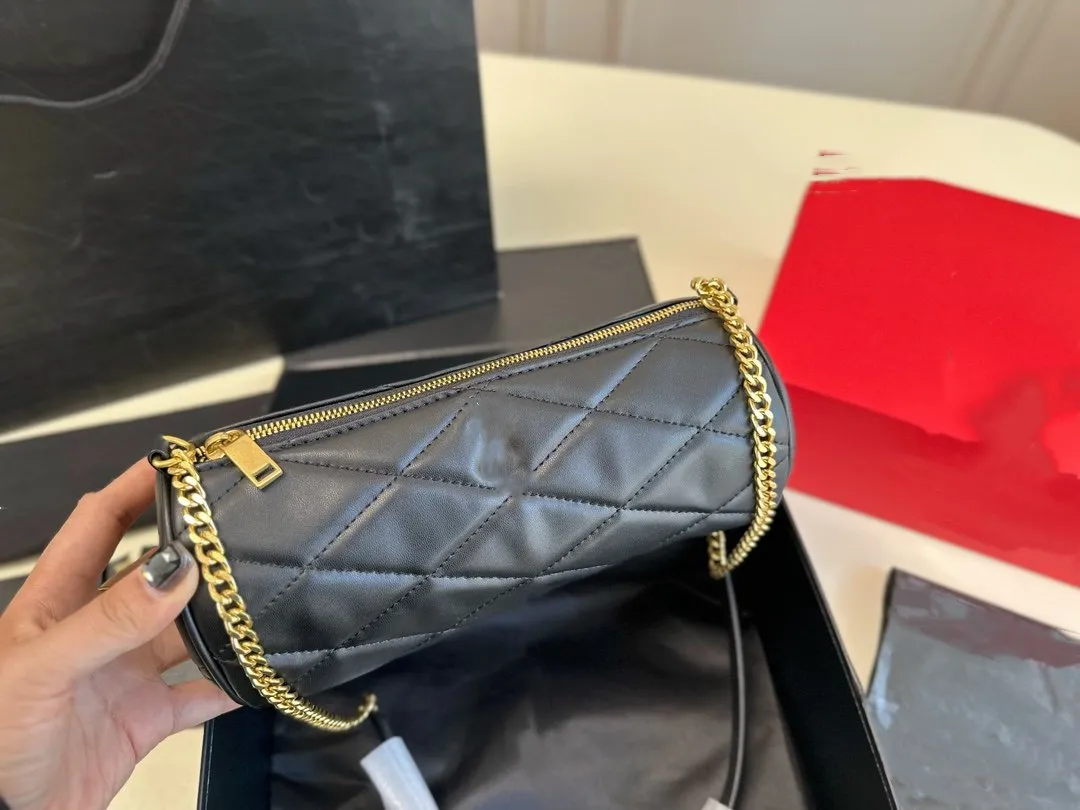 Tasarımcı Çanta Moda Silindir Çantaları Kadın Lüks Zincir Crossbody Bag Tasarımcı Omuz Çantaları Ziyafet Çantası Günlük Çantalar