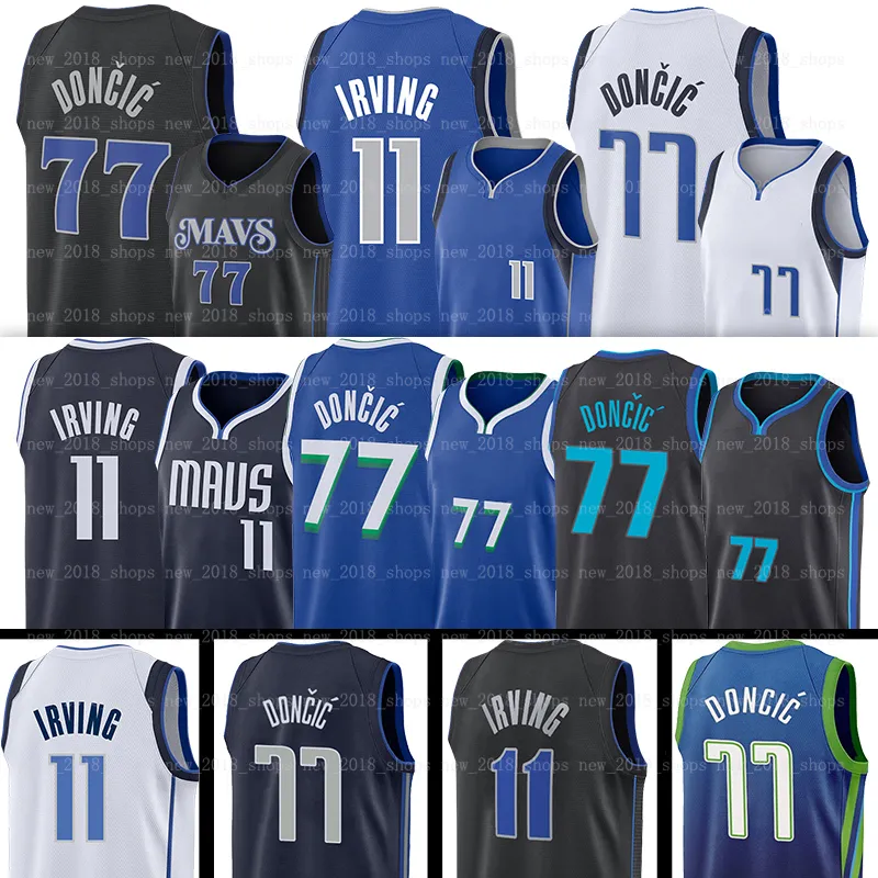 Luka Doncic Maglia da basket Kyrie Irving Uomo''Dallas'' Mavericks''11 77 Maglie