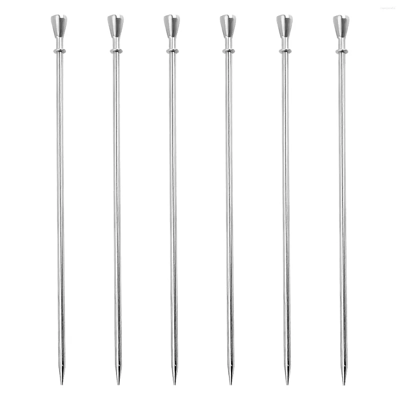 Forks 6pcs Snack Picnic Reusable Mixing Dessert Stainless Steel Appetizer Skewers Party Toothpick Cocktail Pick Restaurant Fruit Stick