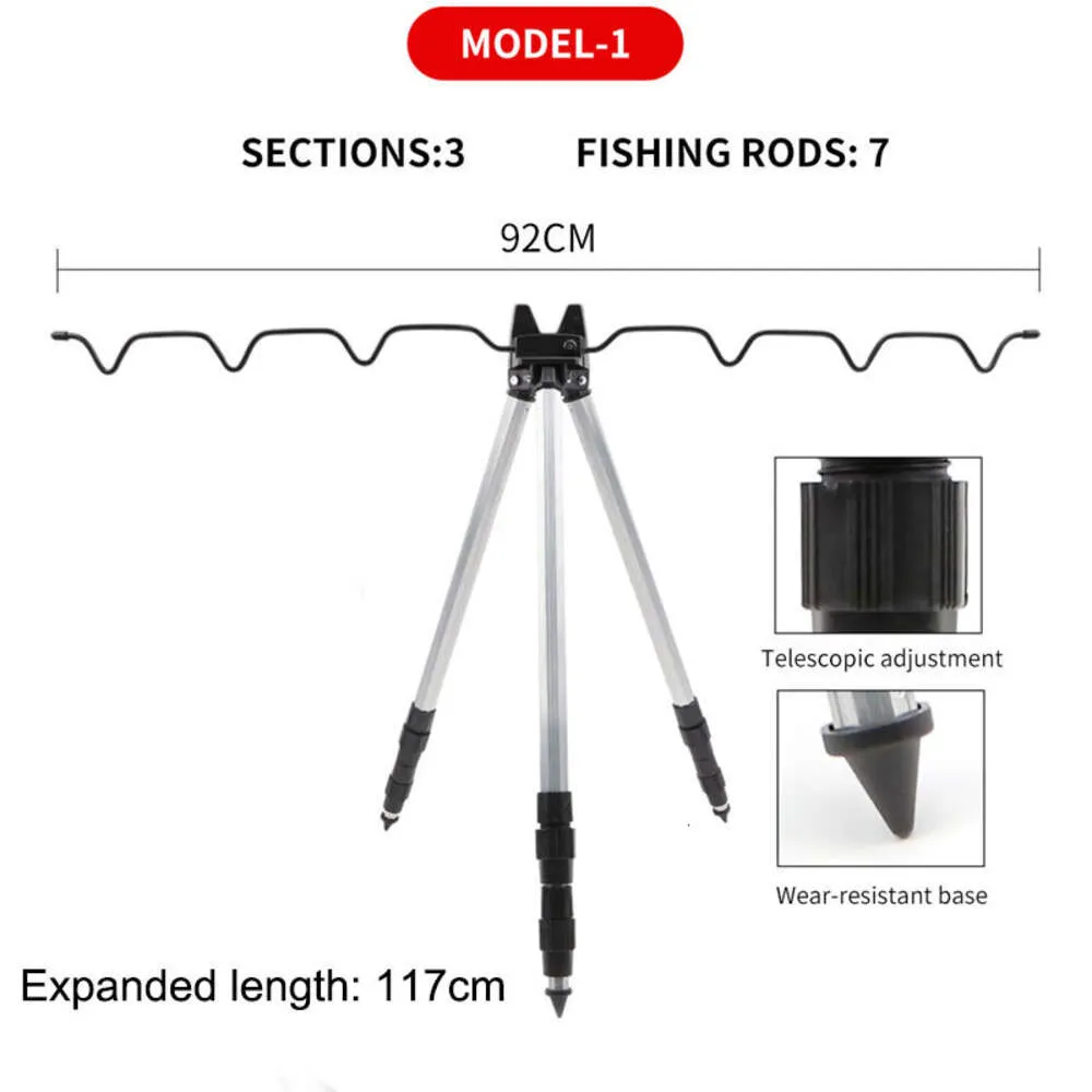 New Fishing Accessories Aluminum Alloy Telescopic 5 / 7 Groove Fishing Rods  Holder Collapsible Fishing Stand Sea Fishing Pole Bracket For Korean Fishing  From 12,61 €
