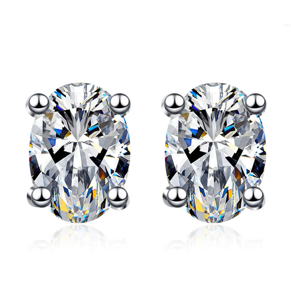 Fashion Designer Jewelry S925 Sterling Silver 4-prong Basket Diamond Earrings Women Luxury Moissanite Stud