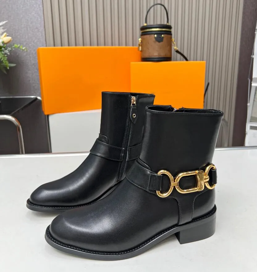 Luxury Westside Flat High Boots Kvinnor Gummiinsats Black Dark Brown Calf Leather Yttersole med gummiinsats Sidans dragkedja Sneakers Storlek 35-42