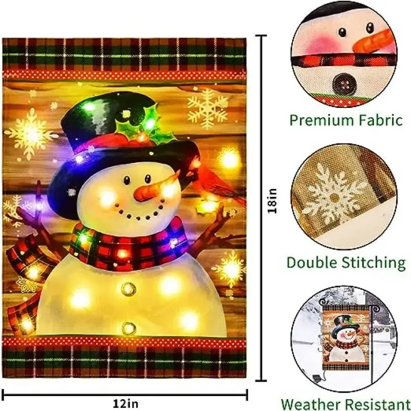 Juldekorationer julafton LED Garden Flag Santa Snowman Christmas Festive Garden Decoration Xmas Gift Ornament Banner Home Outdoor Decor 231207