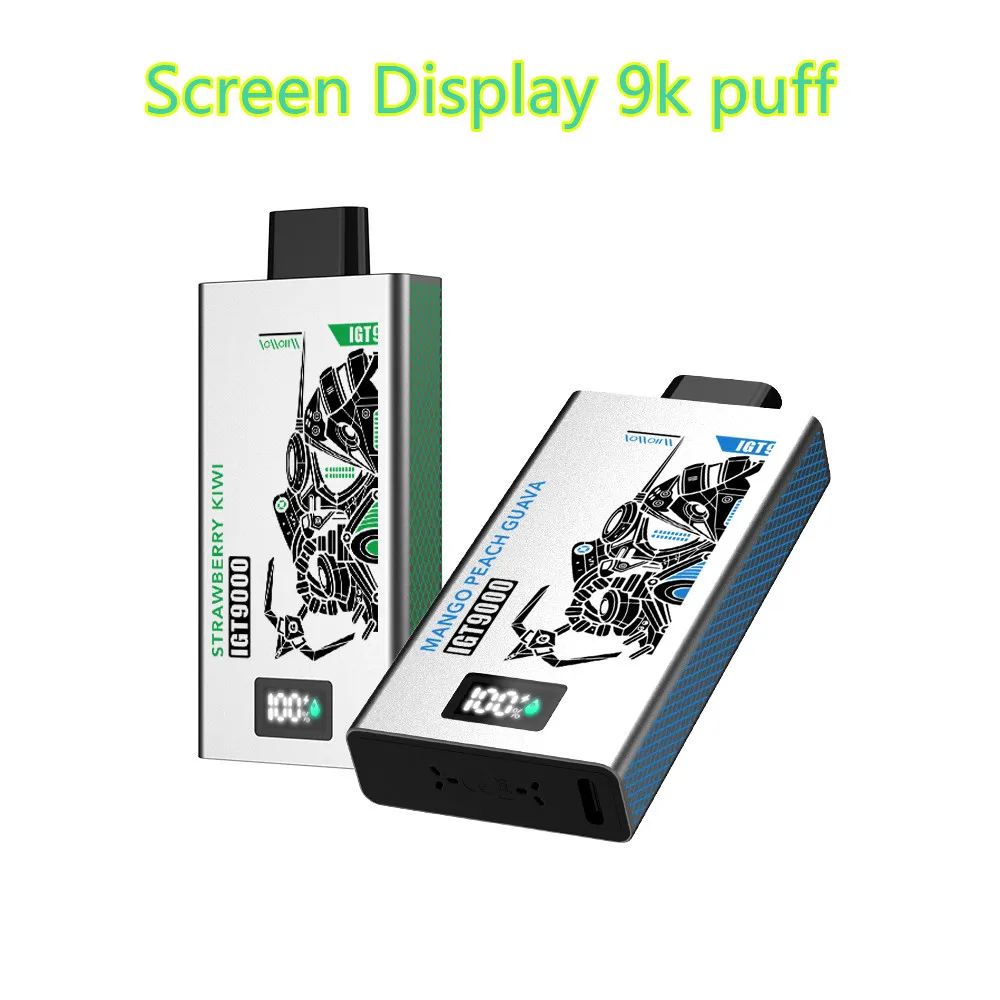 puff 9k vapes Authentic HAPP BAR 9000 Puffs Disposable E Cigarettes Mesh Coil 14ml Pod 500mah Battery Rechargeable Electronic Cigs Screen display No Leaking 9K 2% 5%