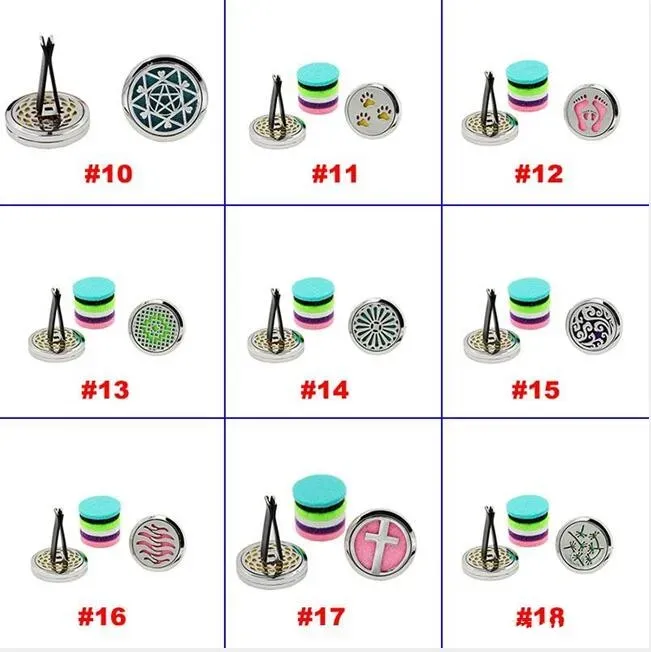 30mm Car Perfume Clip Home Essential Oil Diffuser For Car Locket Clip Stainless Steel Car Air Freshener Conditioning Vent Clip