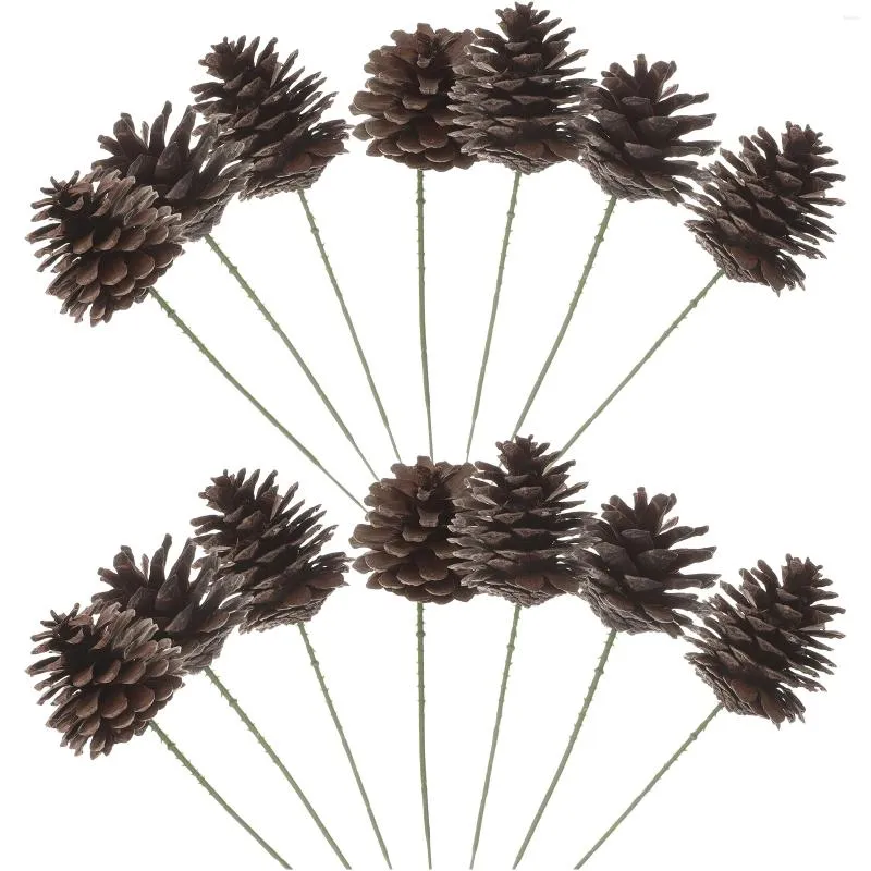 Fleurs décoratives 20 pièces Arrangement floral couronne de noël aiguilles de pin artificielles Branches cônes de fer
