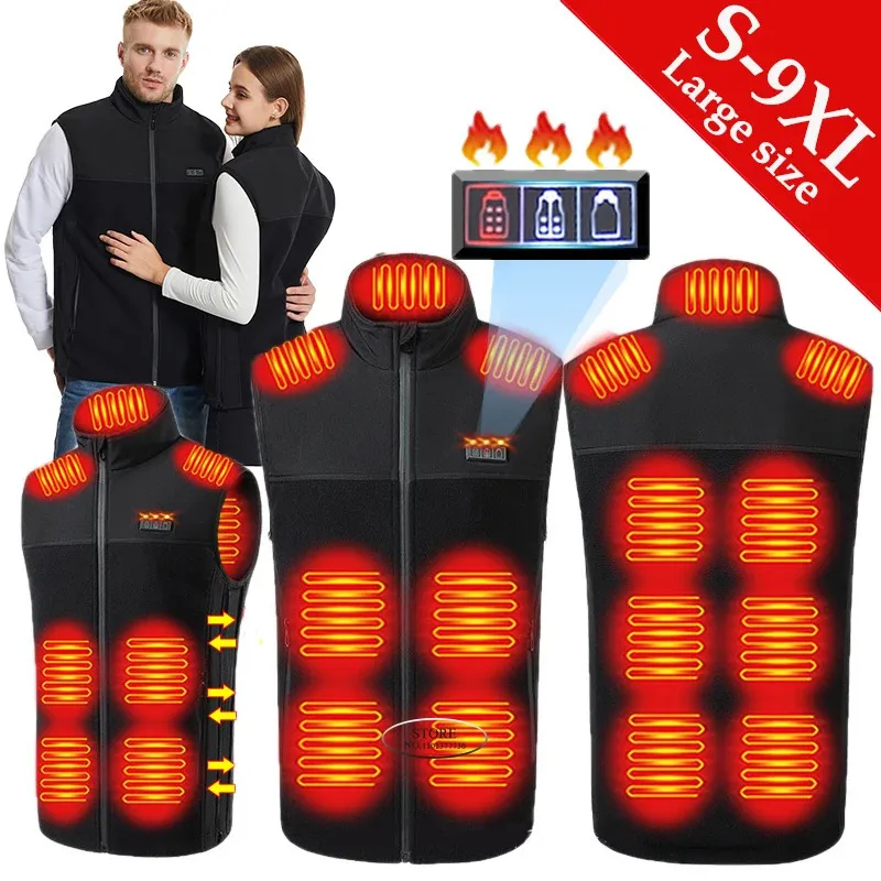 Herenvesten Warm verwarmingsvest USB-opladen Eén kleding Drie maten IJssneeuw Sport Jacht Dames Verwarmde jas met constante temperatuur Heren 231207