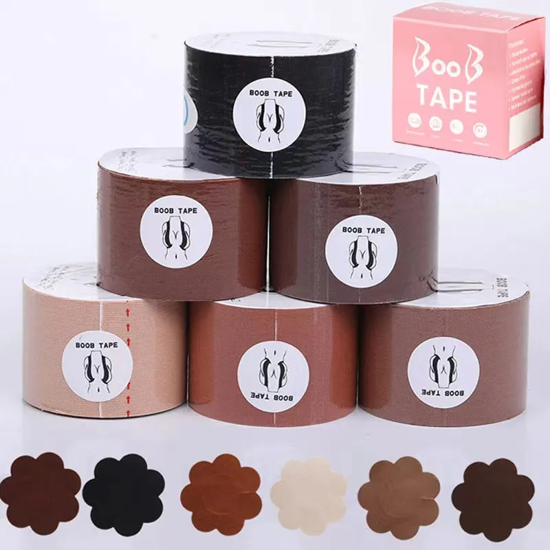 Lady 1 Roll Coffee Color Sexig Hot Selling Comfort Push Up Bh Bh Bod Invisible Nipple Elastic Cloth Stick Traceless Anti-Light Bandage