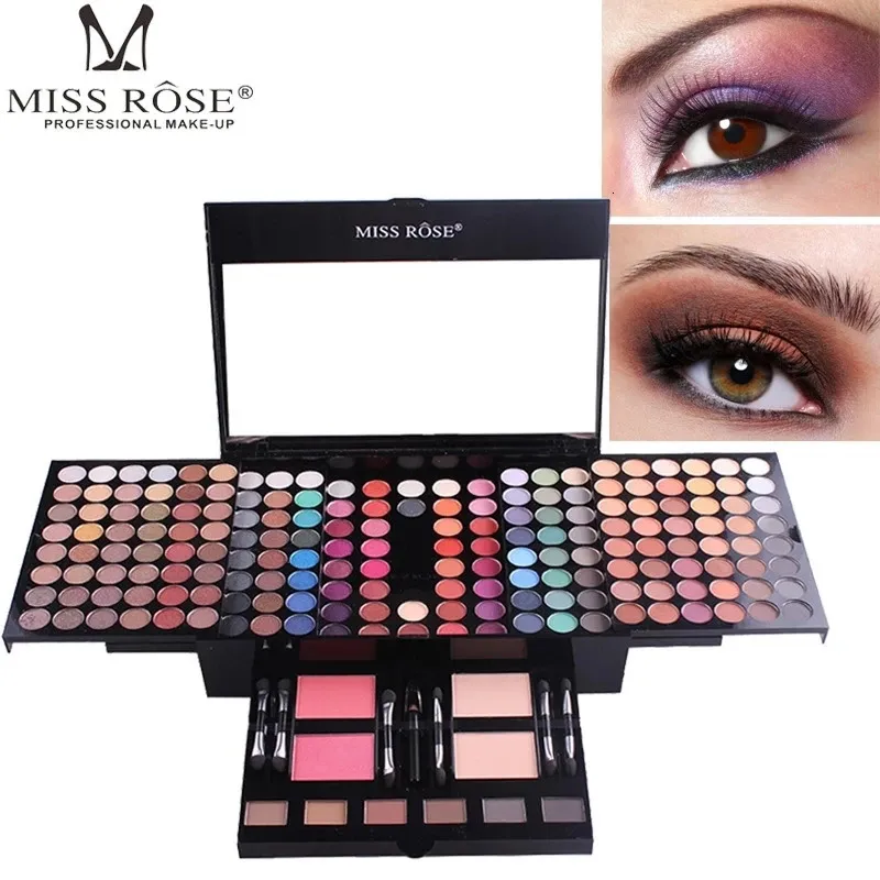Eye Shadow Miss Rose 180 Color Professional Eyeshadow Blush Women Cosmetic Foundation Face Powder Makeup Sets Shadows Palette Set Kit 231207
