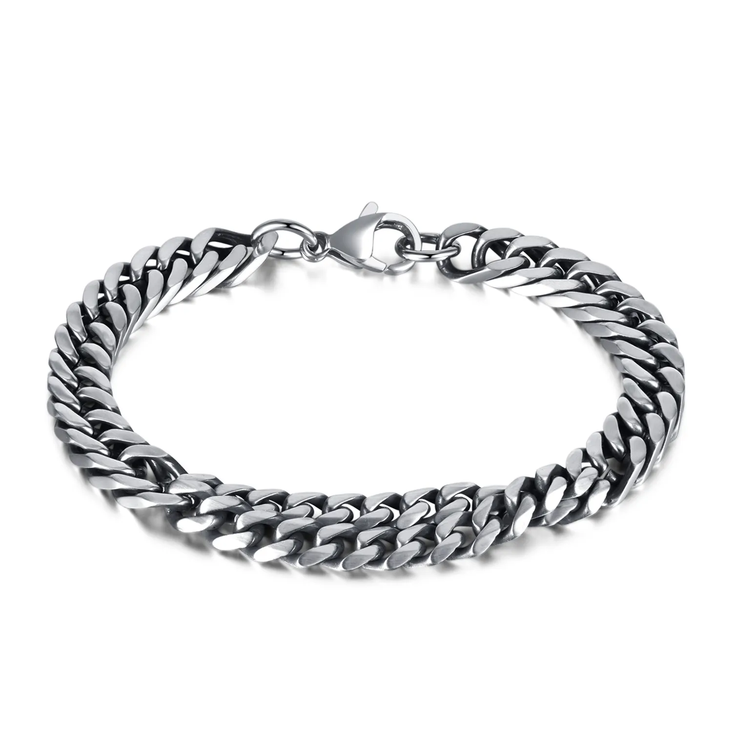 Bracelet Punk Unique en acier inoxydable, chaîne cubaine, pour hommes et femmes, 8mm, 8.26 pouces, n1463