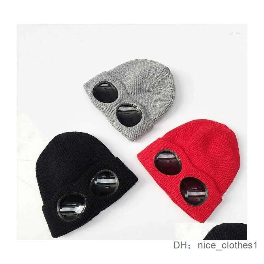 Stones Island CP Hat Monclair Hat Beanie/Skull Caps Beanie/Skull Caps Beanie/Skl Beanies 2022 Winter Glasses Hat Cp Ribbed Knit Lens Beanie Street Hip Hop Tricoté UWT9