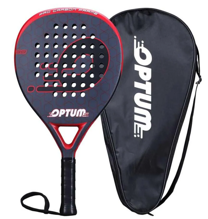 Optum Elite Carbon Fiber Tennis Padel Racket Pop Paddel Raquete Spade Pala med Cover Bag 2202101719405