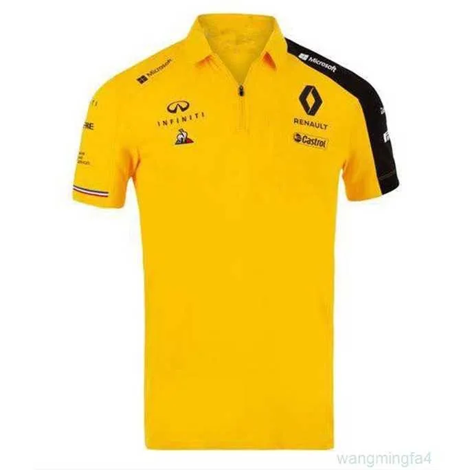 T-shirts 2023 Summer New F1 Renault Racing Suit Men's Quick Drying Short Sleeve Shirt Polo Collar Sweatwicking Motorcycle 2py0