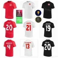 2022 Qatar World Cup 13 HUTCHINSON Soccer Jersey Canada 17 LARIN 19 DAVIES 20 DAVID 9 CAVALLINI 14 KAYE 10 HOILETT 11 BUCHANAN Football