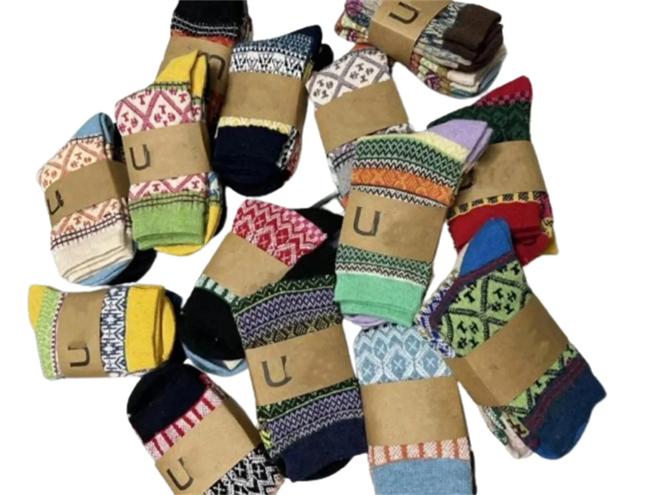 Großhandelssocken, Herren- und Damendesigner, Schneestiefel, Socken, lange Socken, 2 Paar elastische Woll-Baumwoll-Elastik-Mischfarben mit Buchstabendruck, Outdoor-Wärme, bb2