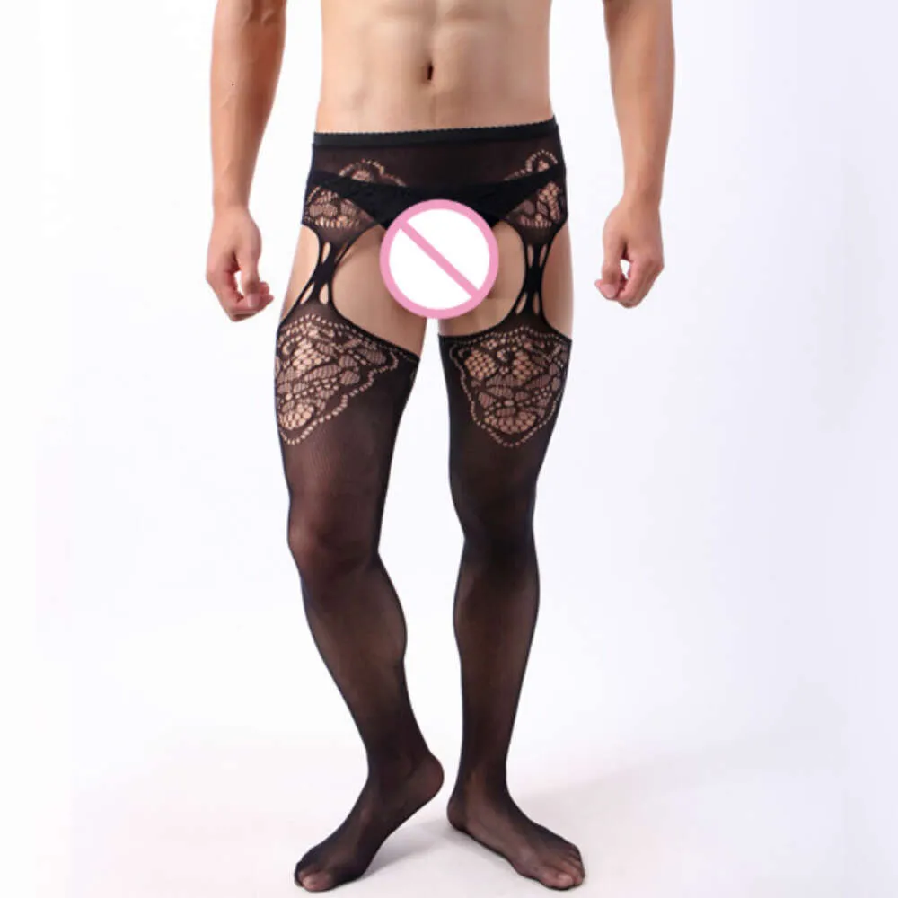 Männer Strumpfhosen Sexy Fishnet Strümpfe Öffnen Gabelung Strumpfhosen Hohe Stretch Atmungsaktive Panty Schlauch Für Mann Sex Dessous Dropshipping