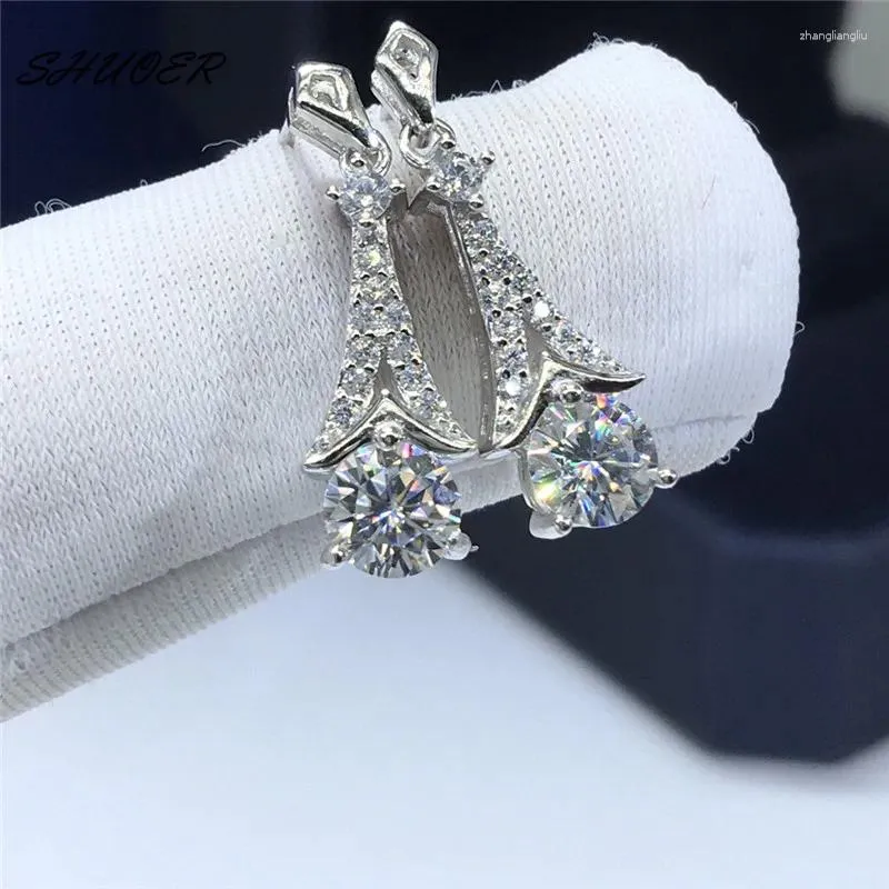 Dangle Earrings Classic 925 Sterling Silver Brillion Cut Pass Diamond 0.5 Carat D Color Moissanite Tidal Shape drop drop