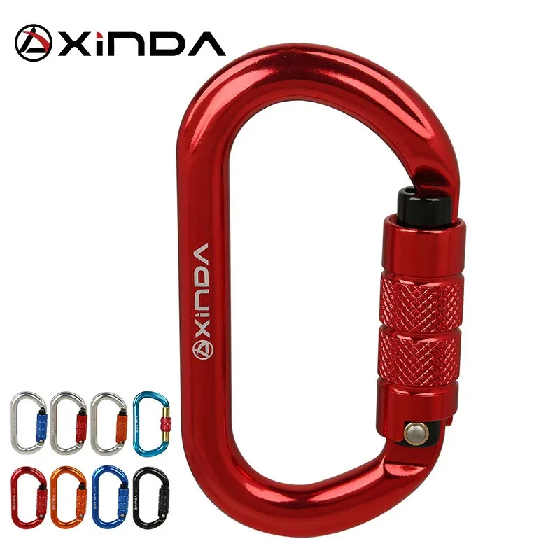 Carabiners XINDA O-type lock buckle Automatic Safety Master Carabiner Multicolor 5500lbs Crossing hook Climbing Rock Mountaineer Equipment 231206