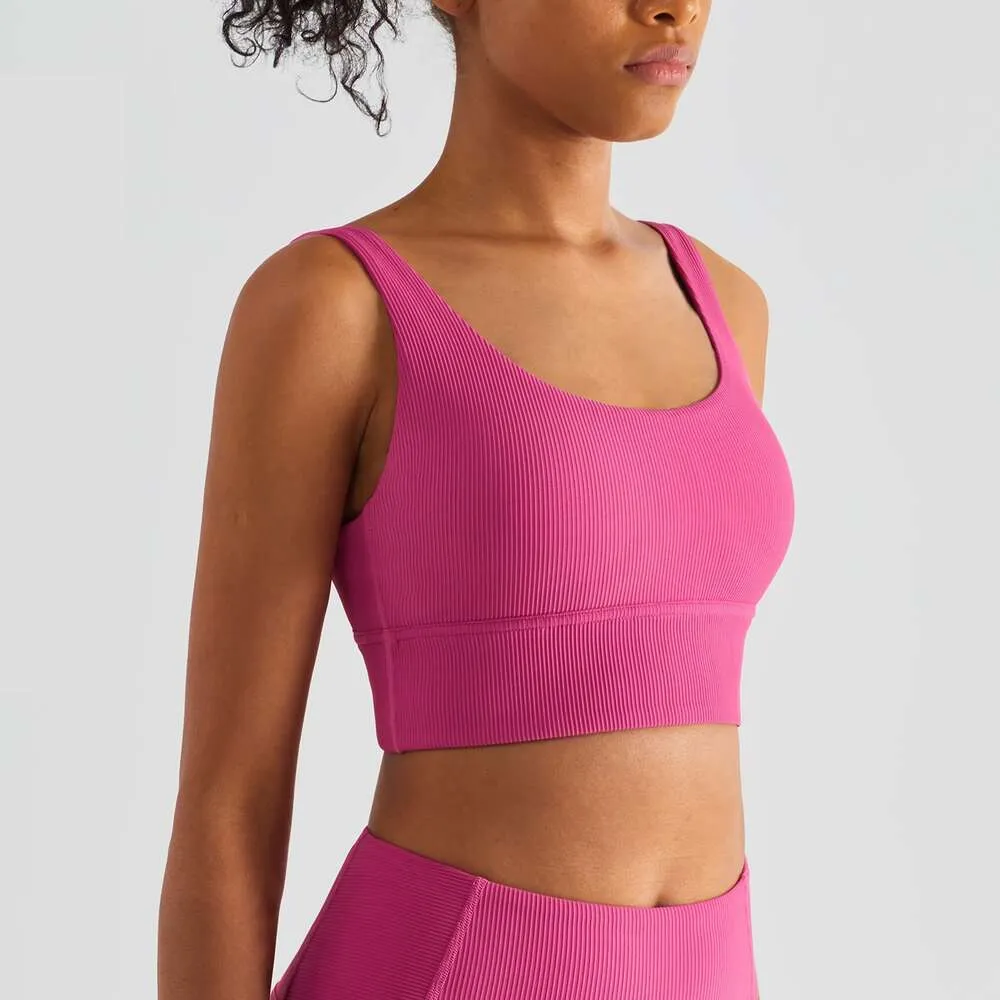 lu lu yoga outfit solid color fitness bra sexy sport align lemons top tightsベストトレーニングリブタンクラン