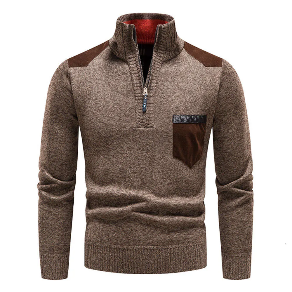 Maglione di design da uomo inverno nuovo top collo in piedi maglione ispessito pullover maglieria taglie forti uomo 228