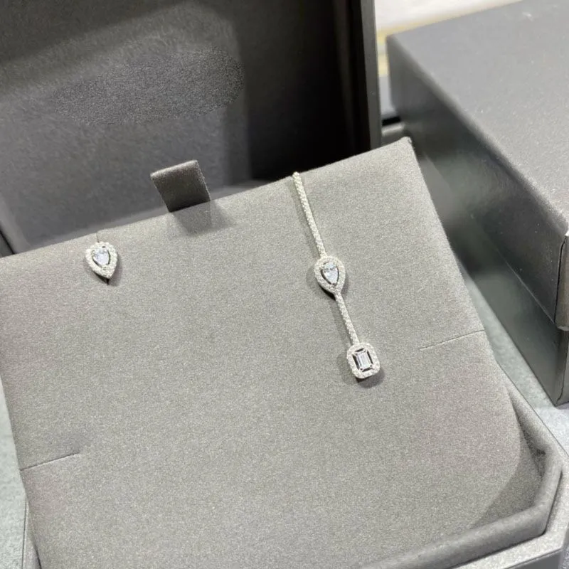 Högkvalitativ 925 Sterling Silver Dangle örhängen för flickor Fashion Jewelry Brand Earrings