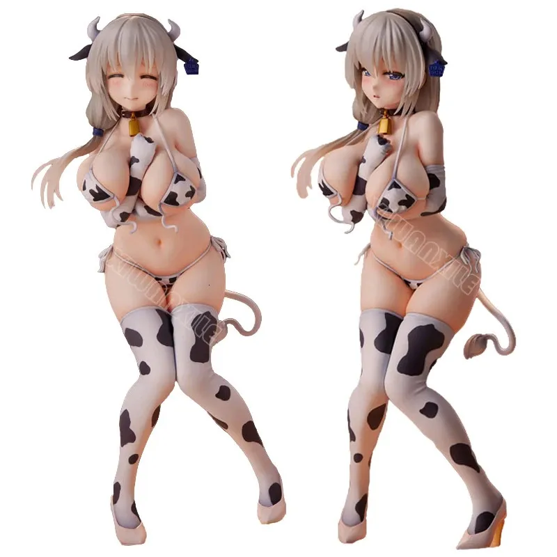 أرقام 22 سم أوزاكيشان وا أسوبيتاي! Tsuki Uzaki Anime Girl Dreamtech Cow Pattern Bikini Action Action Figure Troughible Model Doll Toy 240308