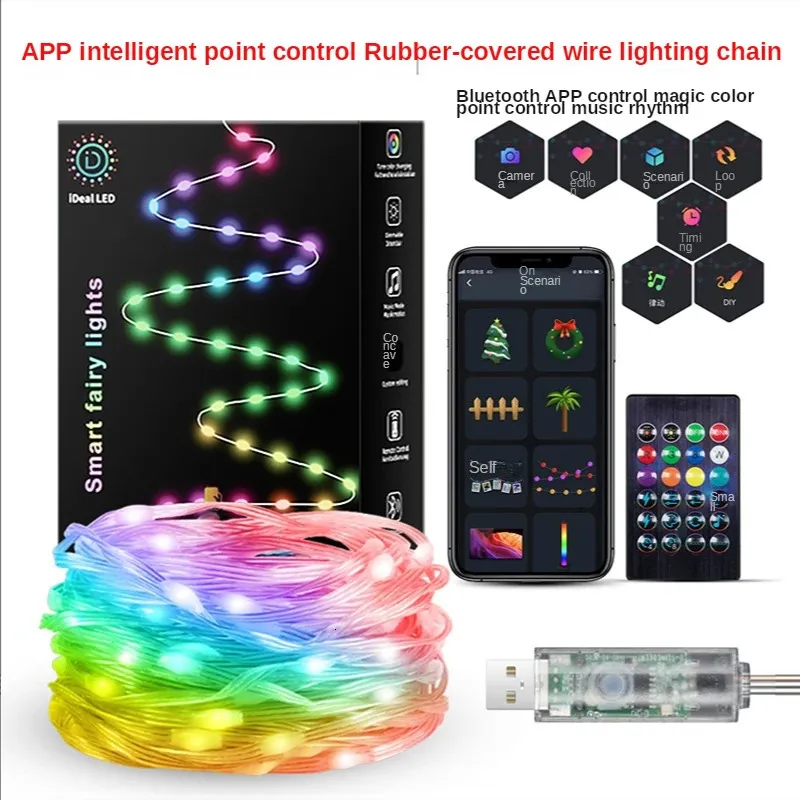 Altri accessori per feste per eventi 10M/20M Luce a LED ideale APP USB intelligente Filo di pelle magica Ghirlanda di luce Stringa di luce a LED Decorazione per albero per interni o esterni 231207