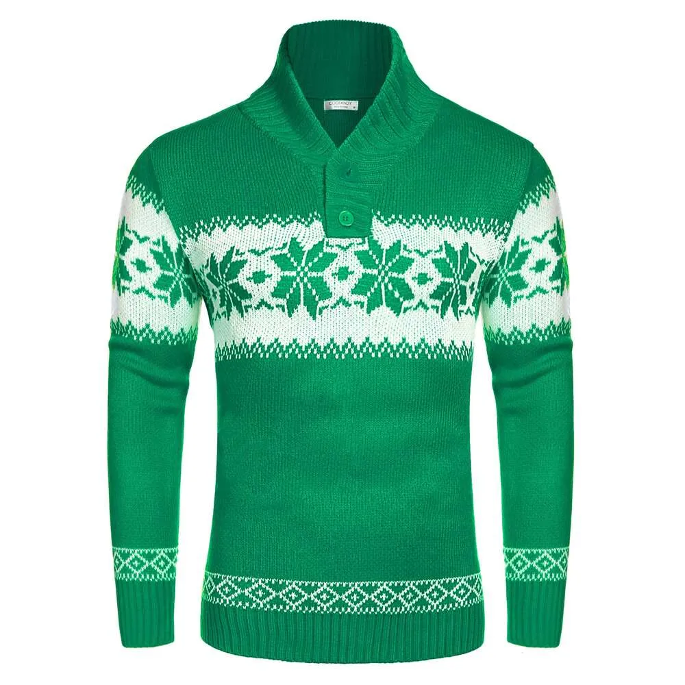 ラルフセーターの男性クリスマスセーター醜いニットクリスマスセーターカジュアルスノーフレークプルオーバーニットウェア659