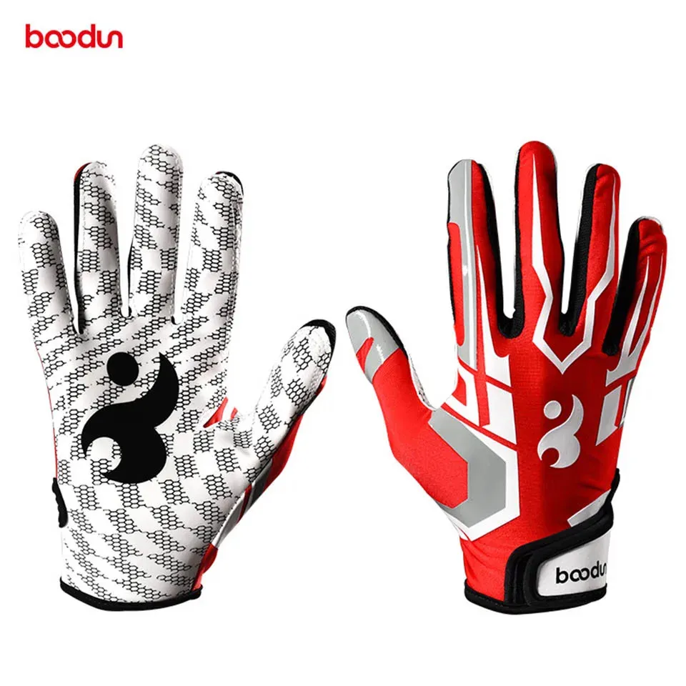 Sports Gloves Boodun 1 Pair Rugby Gloves Full Finger Anti Slip Gel Baseball American Football Gloves Outdoor Sport Gloves for Men Women 231206