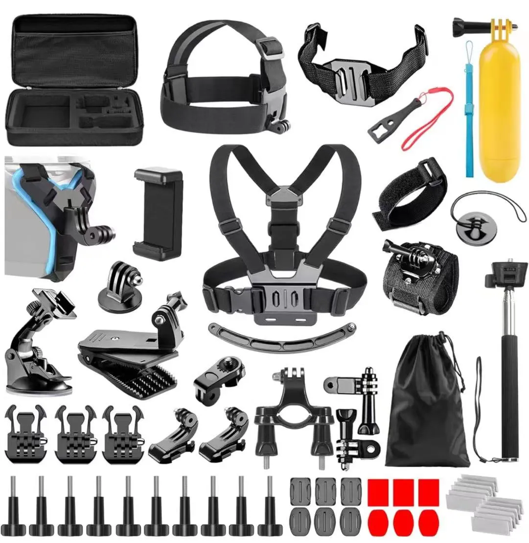 SportsCam 49 In 1 Camera Accessories Kit Waterproof Silicone Case For