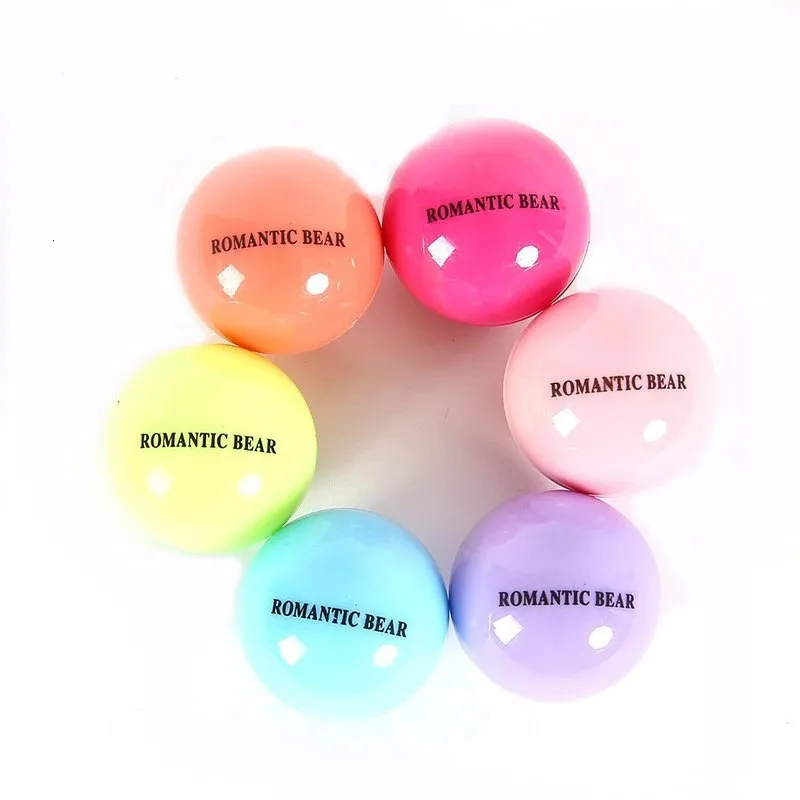 Lip Plumper 6PcsLot 6 Macaron Couleur 3D Ball Rouge à lèvres Ingrédient biologique Baume Goût sucré Plante naturelle Embellir Beauté Maquillage Soins 231207