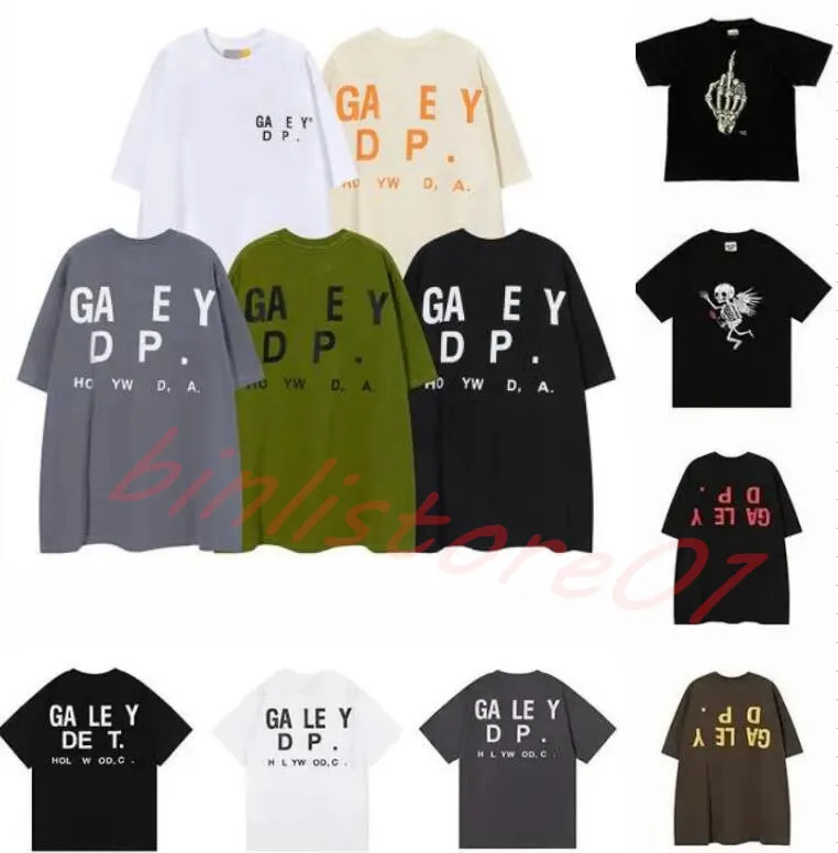 Homens camisetas Galerias Depts Designer Summer Gallary Camisas Alfabeto Impresso Estrela Mesmo Pescoço Redondo T-shirt de Manga Curta para Homens e Mulheres Camisetas Oversize